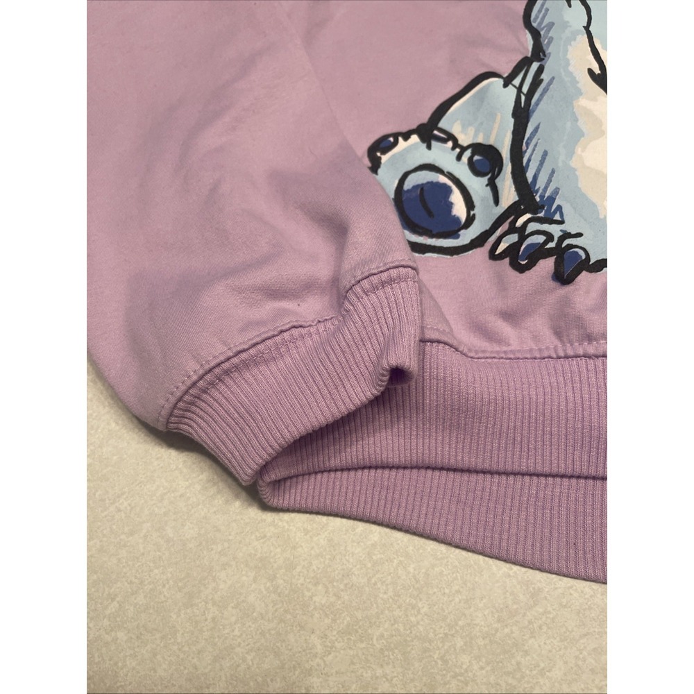 NWT Disney's Stitch Long Sleeve Purple Lavender Fleece Sweatshirt Large - Picture 4 of 7